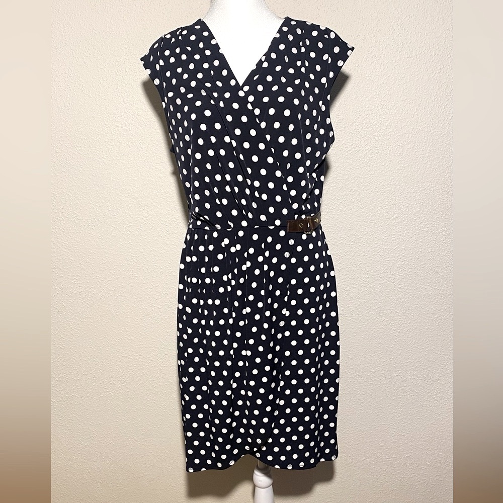 Michael Kors Polka Dot Faux-Wrap Dress